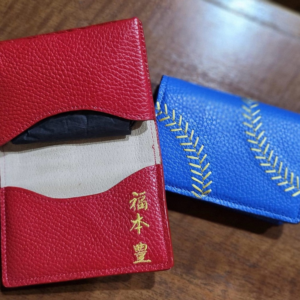ななえさん専用　　　ブルガリ名刺入れ　シャーベットオレンジ 名刺入れ.刺繍.com